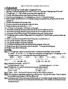 Đề cương ôn tập học kì I Toán 6